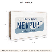 Rhode Island License Plate Block Sign