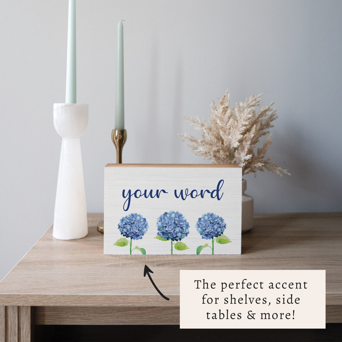 Hydrangea Personalized Block Sign