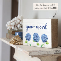 Hydrangea Personalized Block Sign