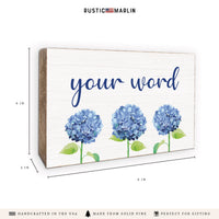 Hydrangea Personalized Block Sign