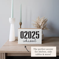 Zip Code & Town Personalized Block Sign