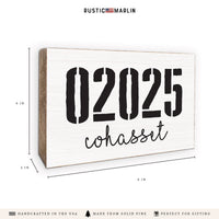 Zip Code & Town Personalized Block Sign