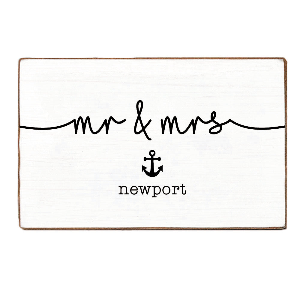 Mr. and Mrs. Personalized Wood Block