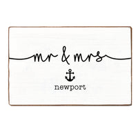 Mr. and Mrs. Personalized Wood Block