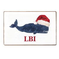 Santa Whale Personalized Wood Block