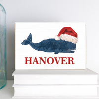 Santa Whale Personalized Wood Block