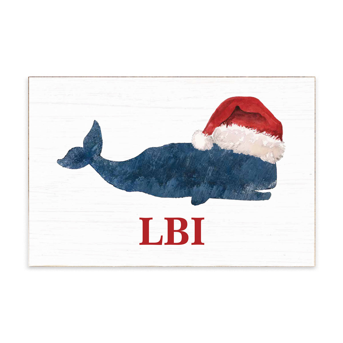 Santa Whale Personalized Block Sign