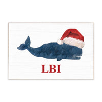Santa Whale Personalized Block Sign