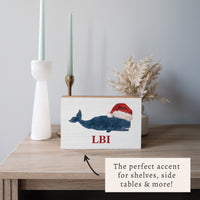 Santa Whale Personalized Block Sign