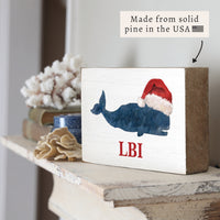 Santa Whale Personalized Block Sign