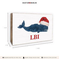Santa Whale Personalized Block Sign