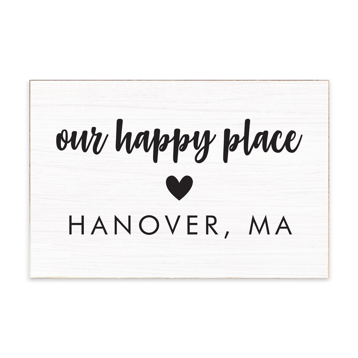 Our Happy Place Personalized Block Sign