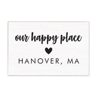 Our Happy Place Personalized Block Sign