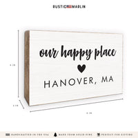 Our Happy Place Personalized Block Sign