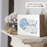 Blooming Hydrangea Home Sweet Home Personalized Block Sign
