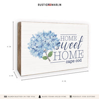 Blooming Hydrangea Home Sweet Home Personalized Block Sign
