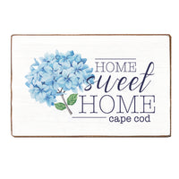 Blooming Hydrangea Home Sweet Home Personalized Block Sign