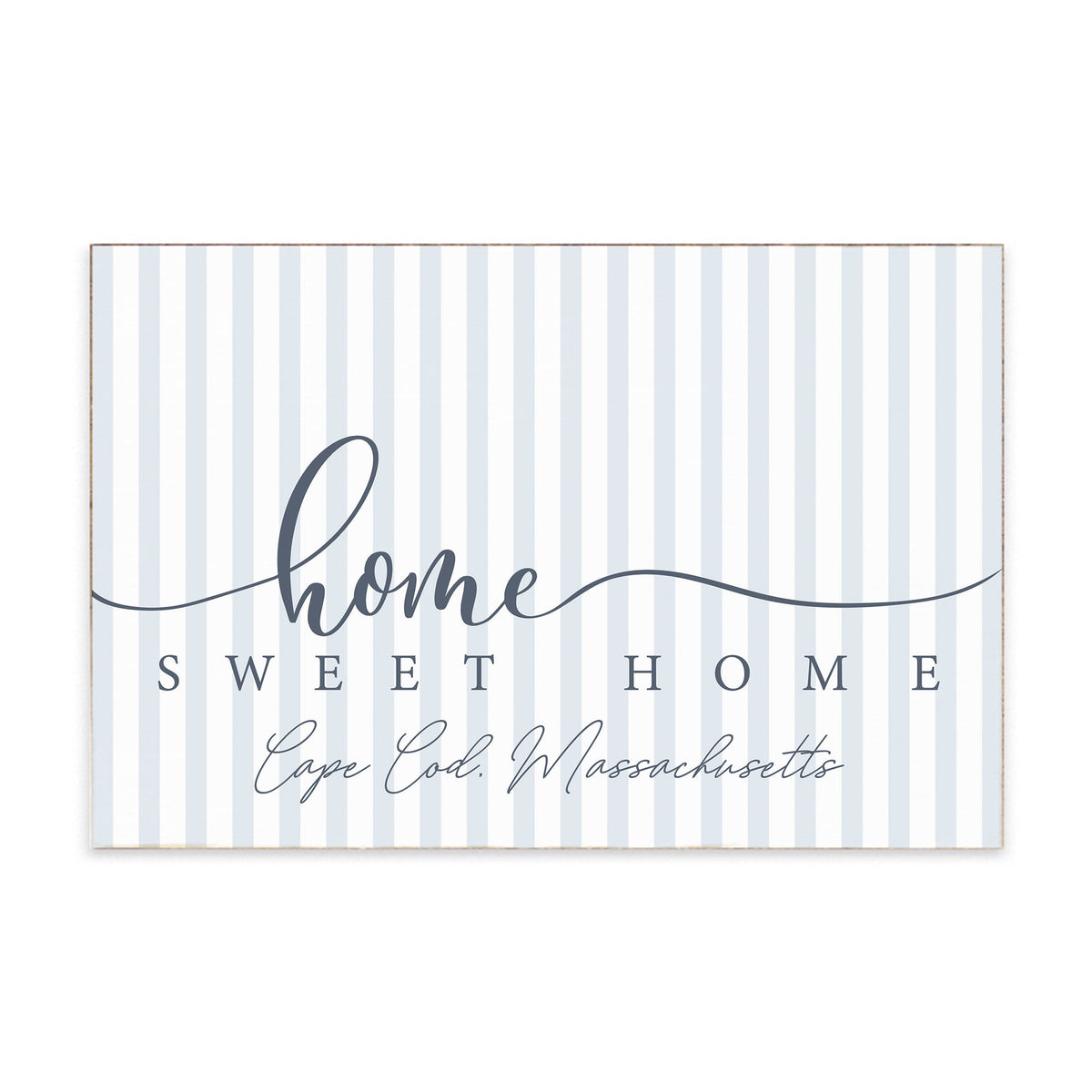 Home Sweet Home Striped Personalized Block Sign