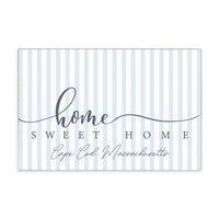 Home Sweet Home Striped Personalized Block Sign