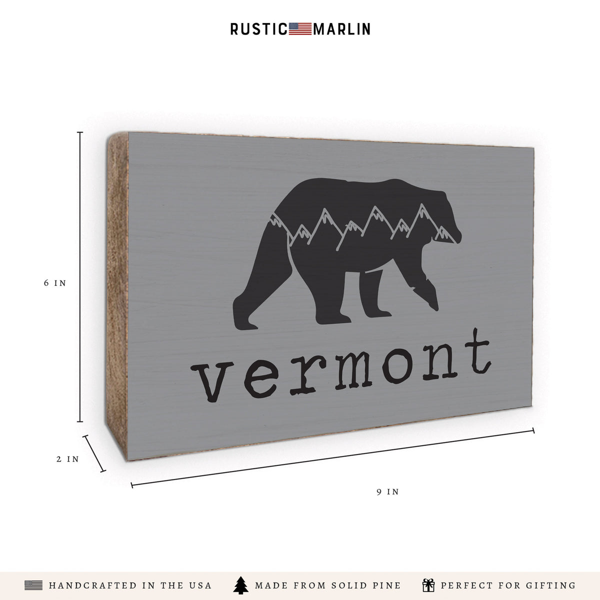 Mountain Bear Personalized Block Sign