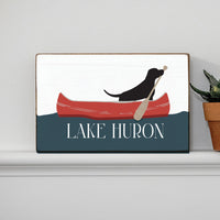 Dog Canoe Personalized Block Sign