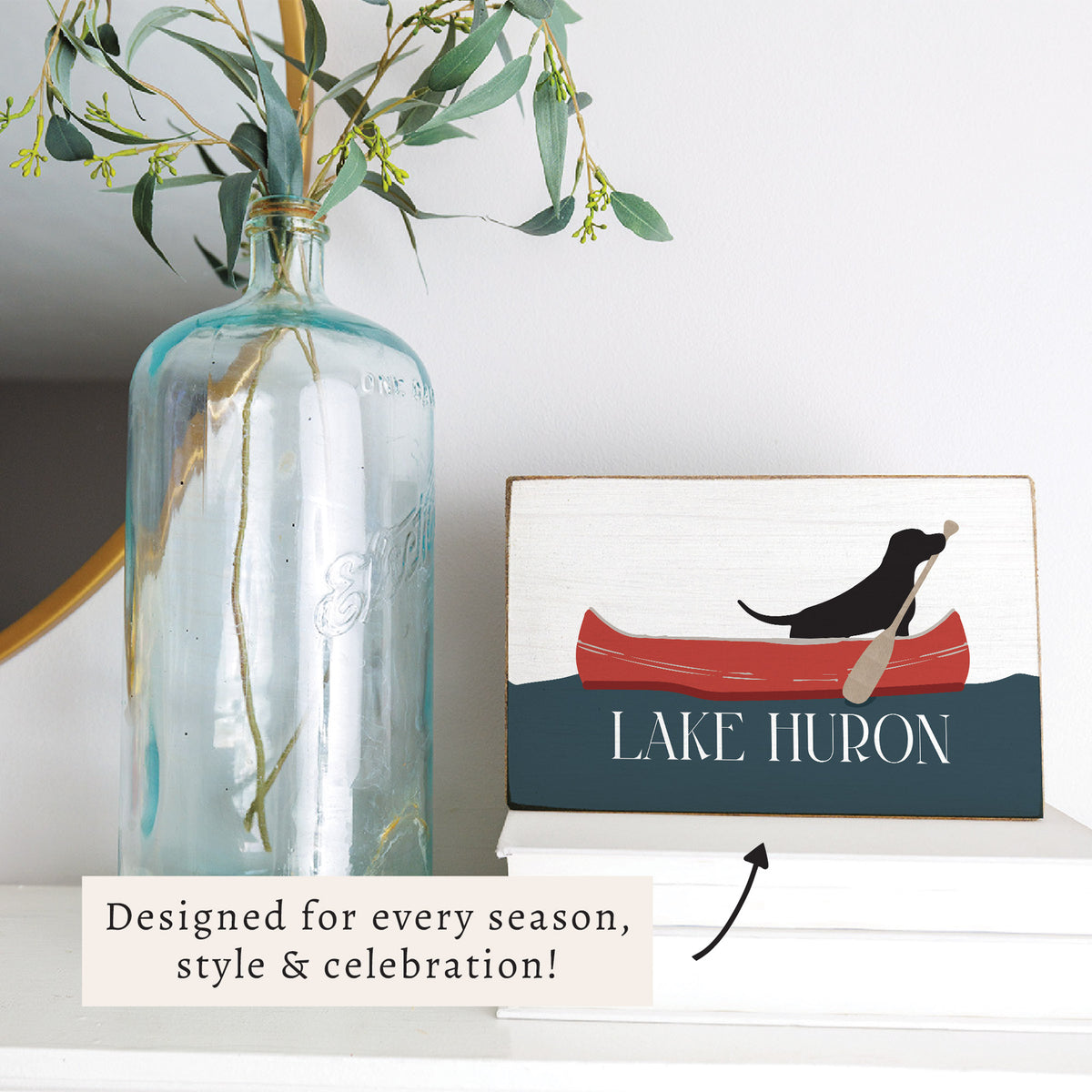 Dog Canoe Personalized Block Sign