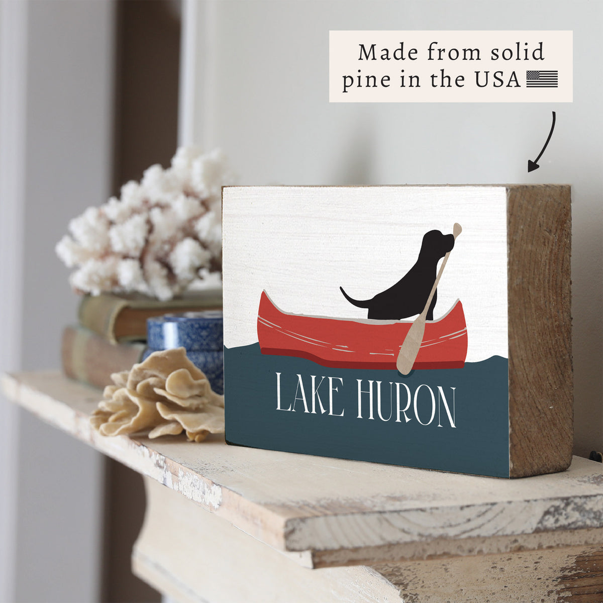 Dog Canoe Personalized Block Sign