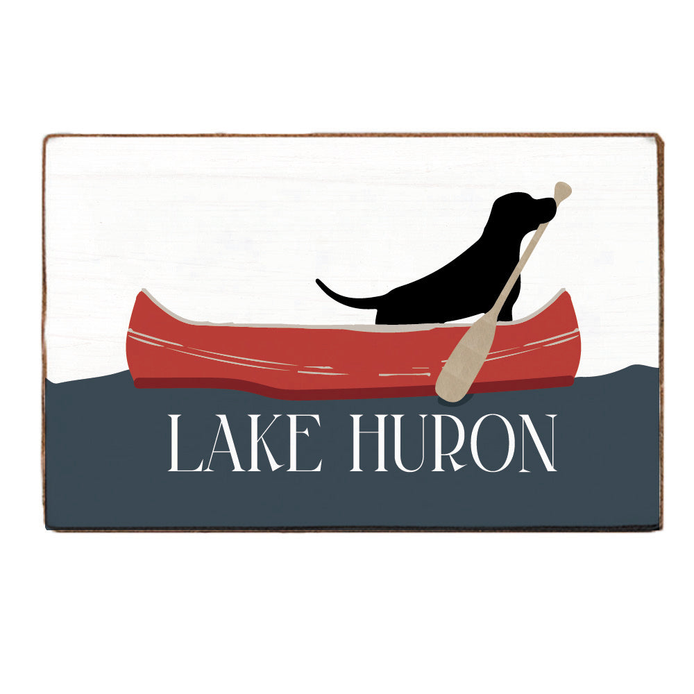 Dog Canoe Personalized Block Sign