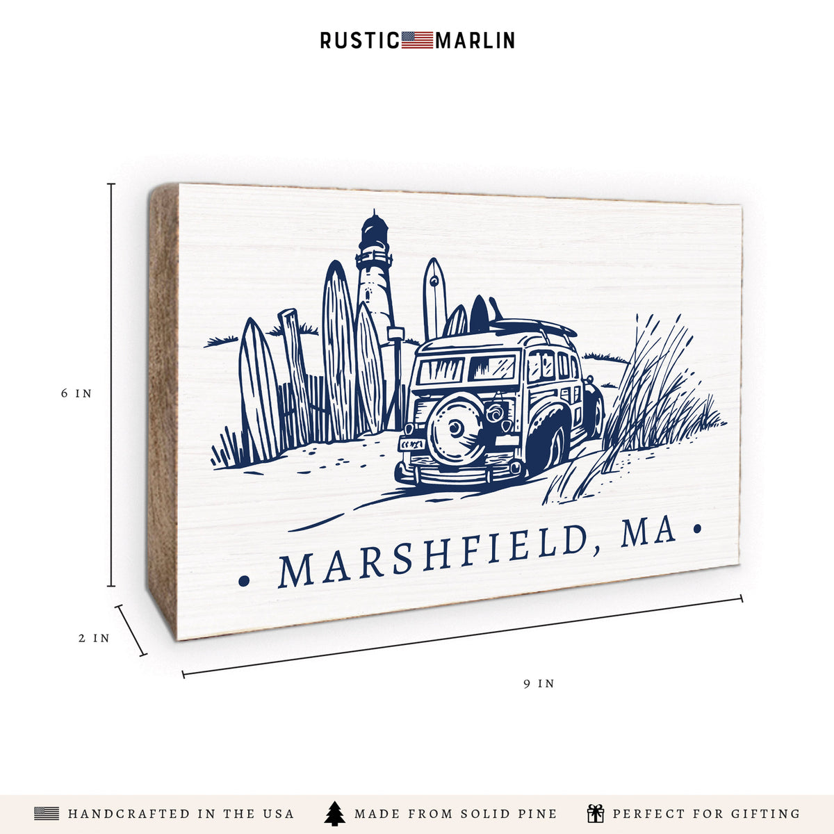 Dune Surf Van Personalized Block Sign