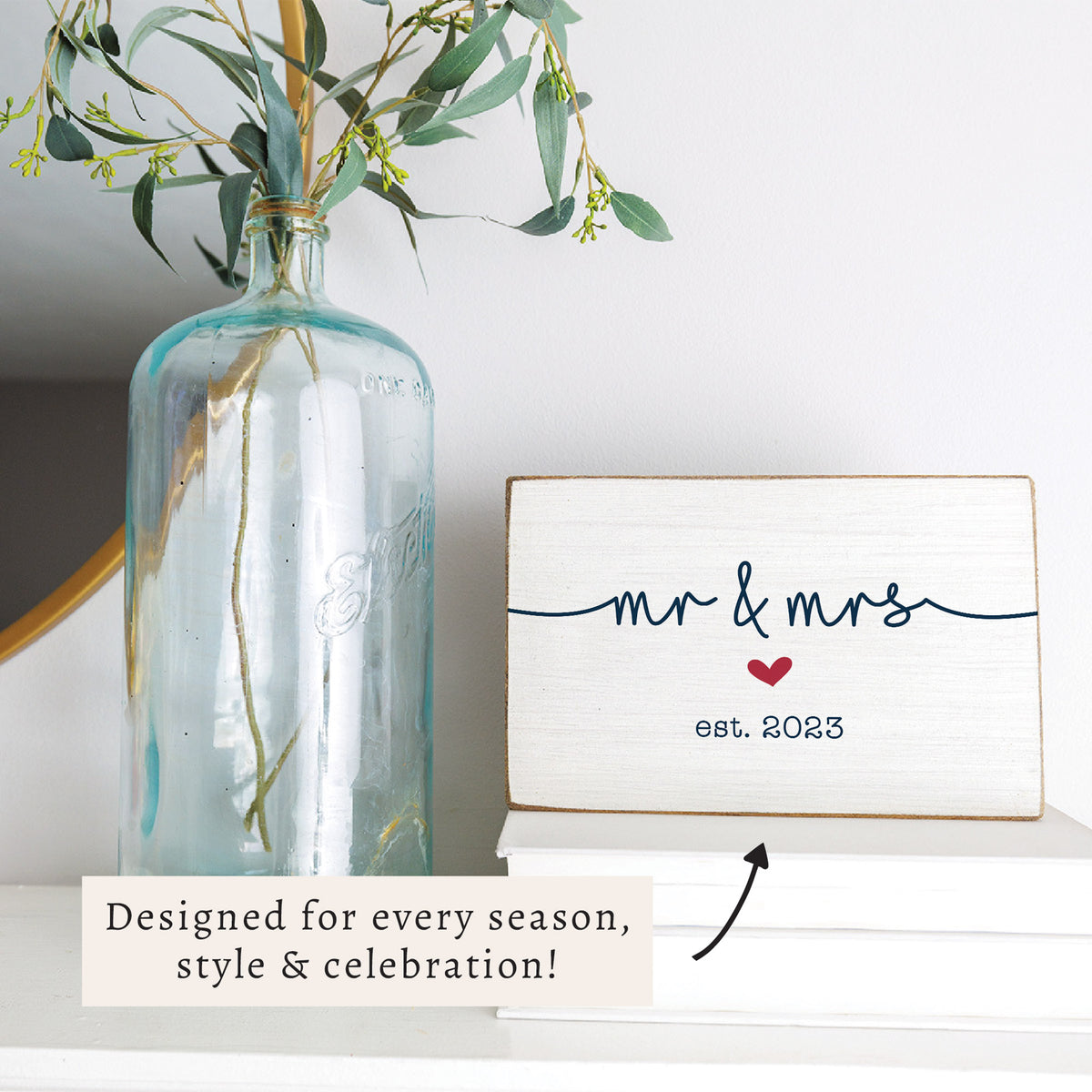 Mr & Mrs Personalized Block Sign
