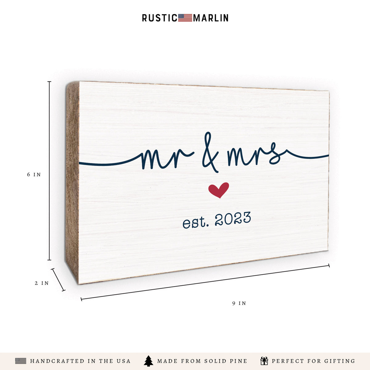 Mr & Mrs Personalized Block Sign