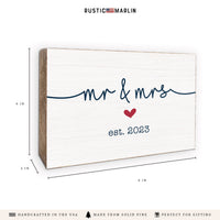 Mr & Mrs Personalized Block Sign