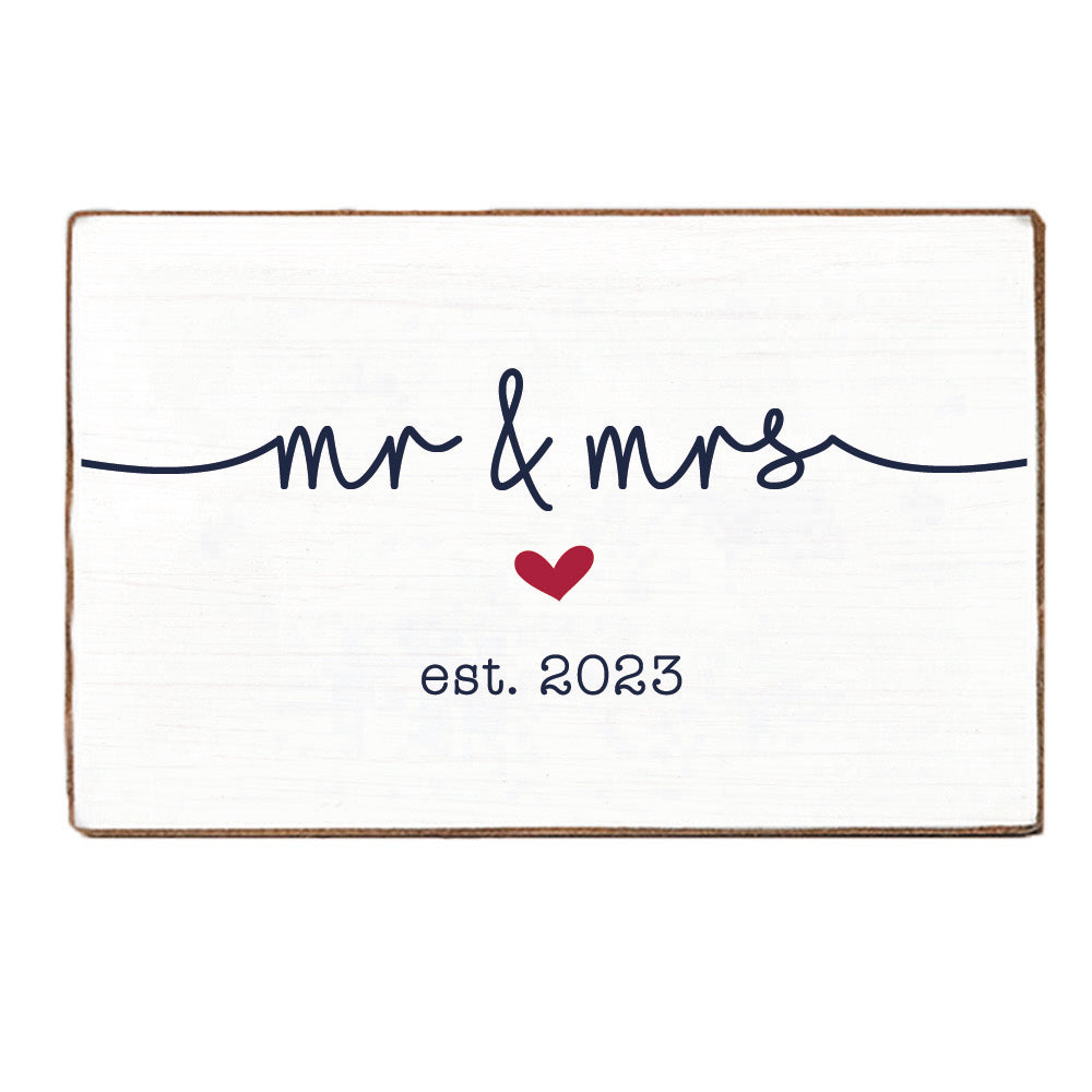 Mr & Mrs Personalized Block Sign