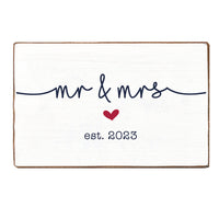 Mr & Mrs Personalized Block Sign