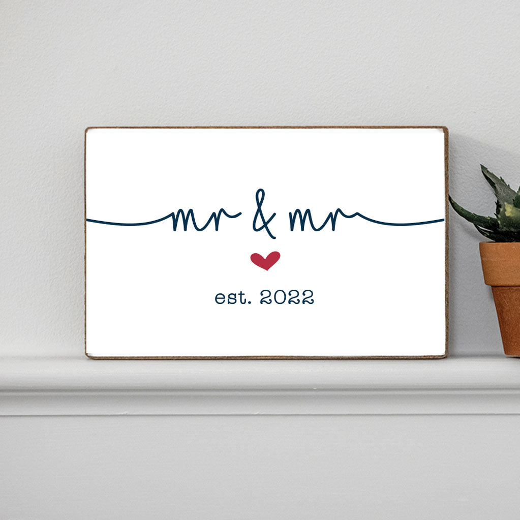 Mr & Mr Personalized Block Sign