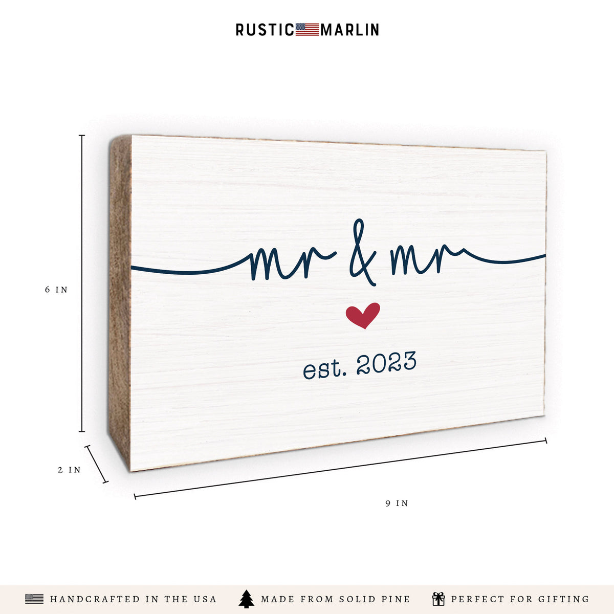 Mr & Mr Personalized Block Sign