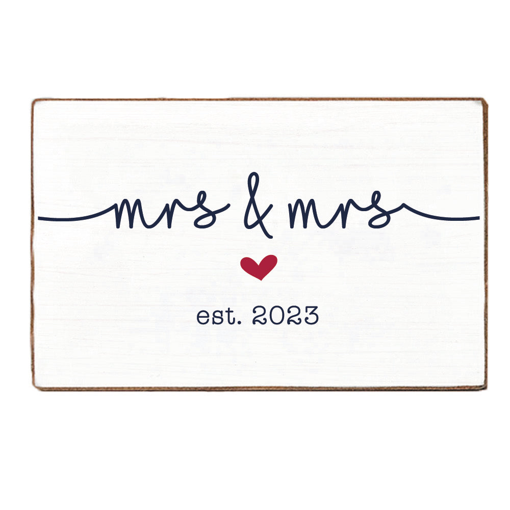 Mrs & Mrs Personalized Block Sign