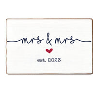Mrs & Mrs Personalized Block Sign