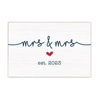 Mrs & Mrs Personalized Block Sign
