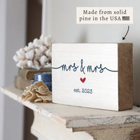 Mrs & Mrs Personalized Block Sign