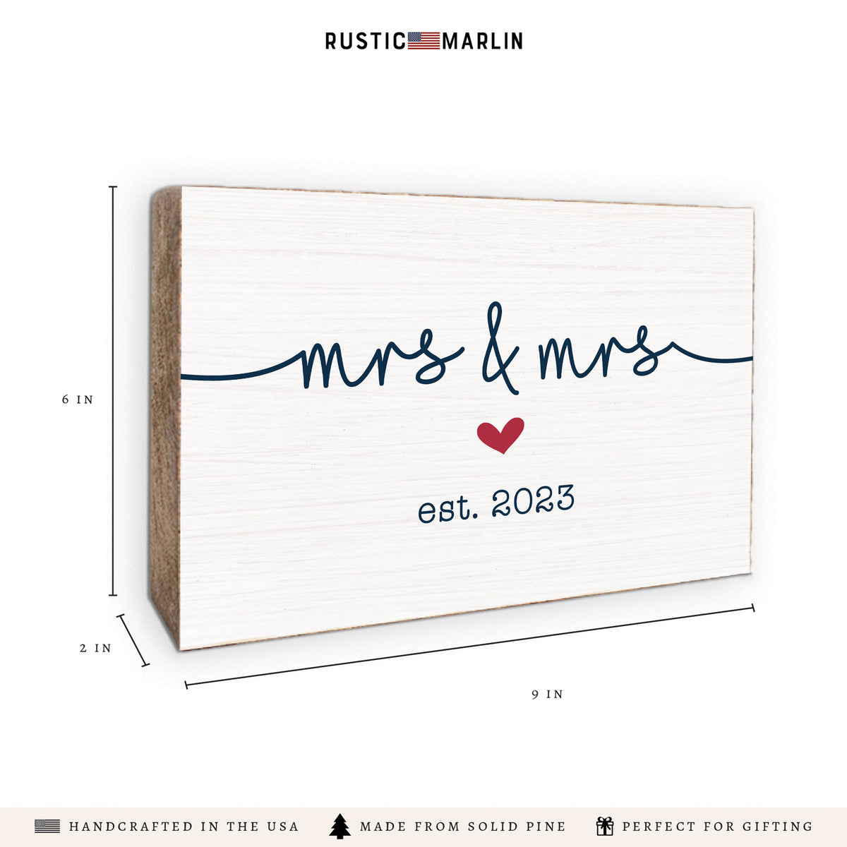 Mrs & Mrs Personalized Block Sign