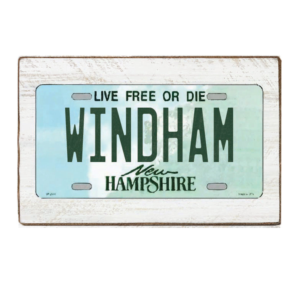 New Hampshire License Plate Personalized Block Sign