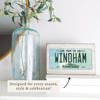 New Hampshire License Plate Personalized Block Sign