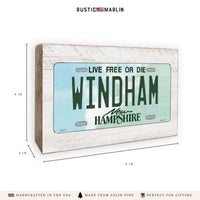 New Hampshire License Plate Personalized Block Sign