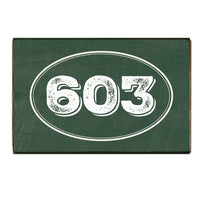 Oval Town Code Hunter Green Personalized Block Sign