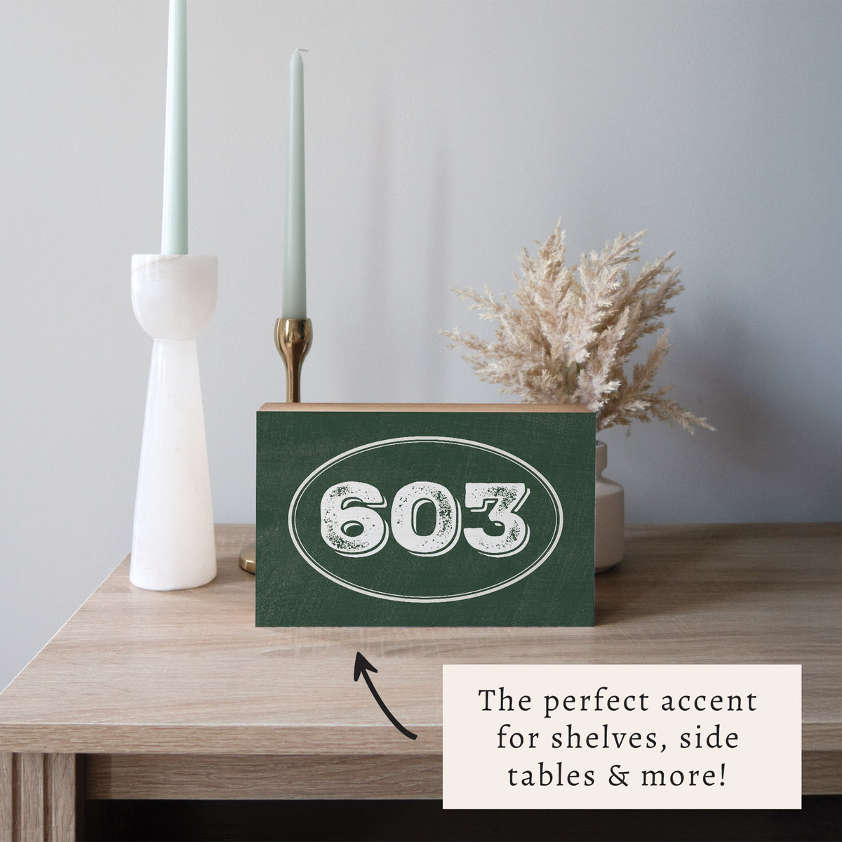 Oval Town Code Hunter Green Personalized Block Sign