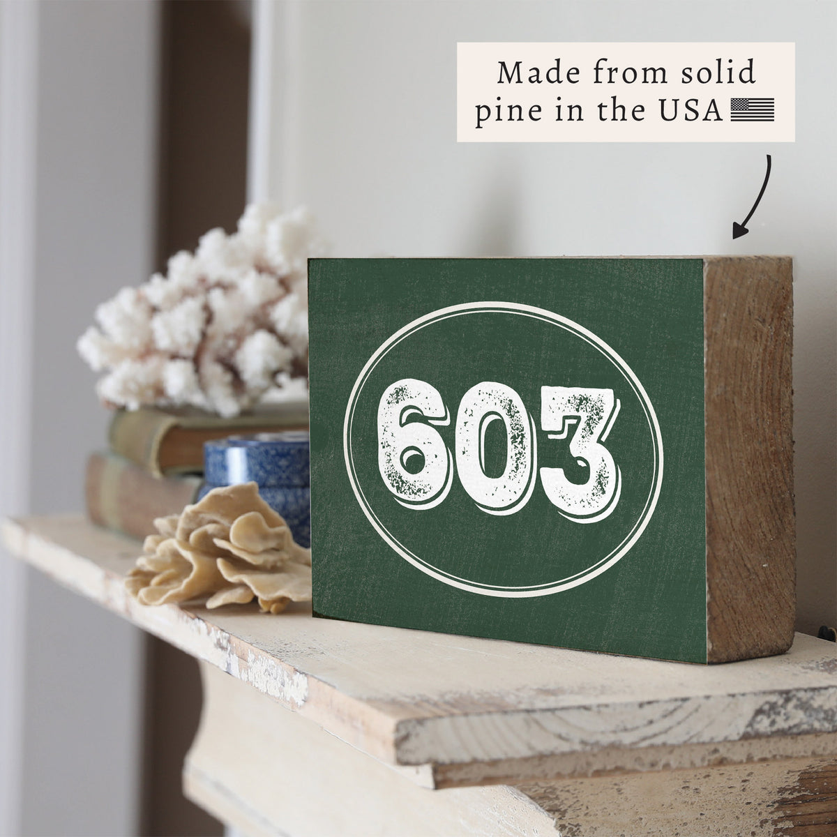 Oval Town Code Hunter Green Personalized Block Sign