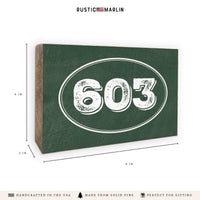 Oval Town Code Hunter Green Personalized Block Sign