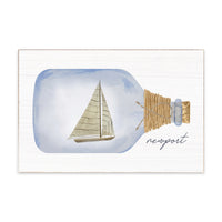 Sailboat In A Bottle Personalized Block Sign