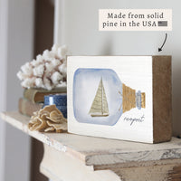 Sailboat In A Bottle Personalized Block Sign